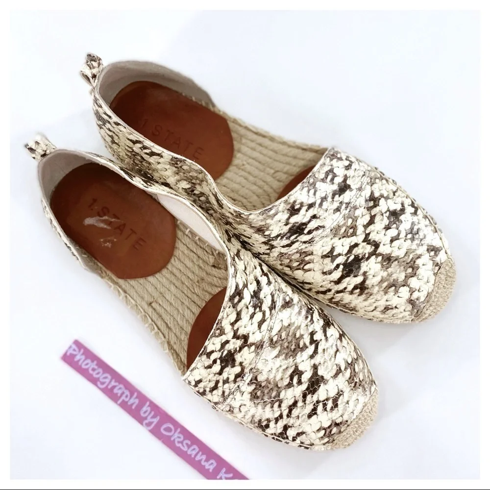 1.STATE Women's White Dela Espadrille Flat 7.5 M